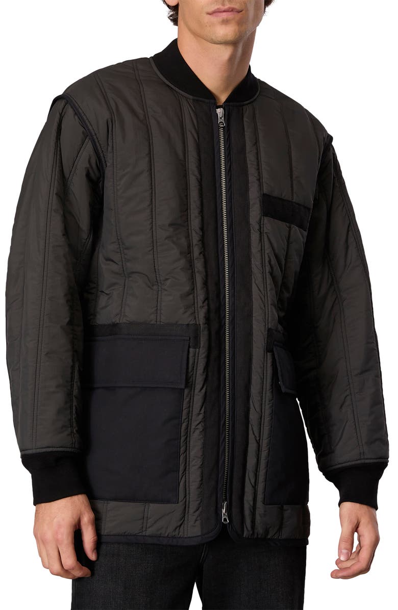 rag & bone Delta Liner Jacket, Main, color, Washed Black