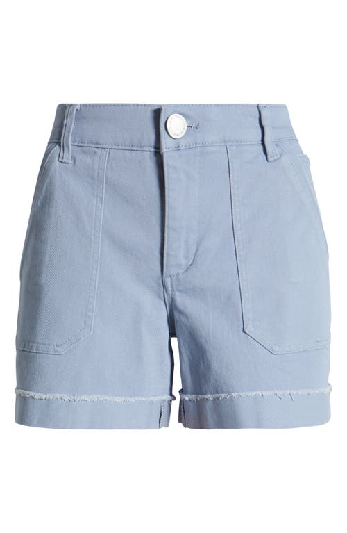 Wit & Wisdom 'ab'solution Frayed Patch Pocket High Waist Twill Shorts In Horizon Blue