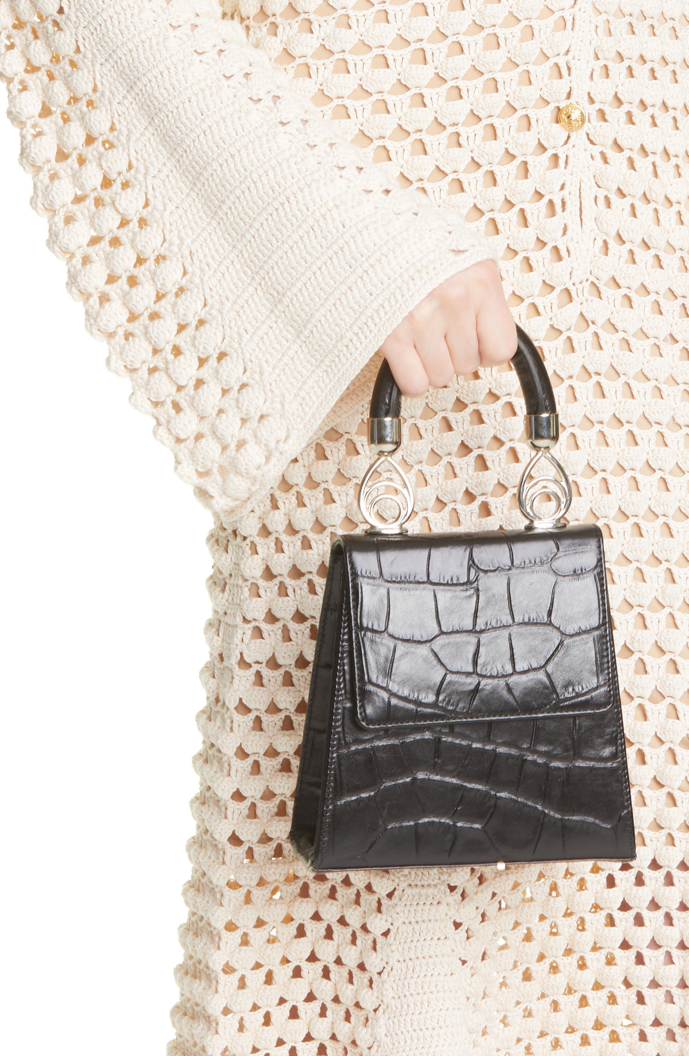 Brother Vellies Nile Leather Top Handle Bag, Alternate, color, 