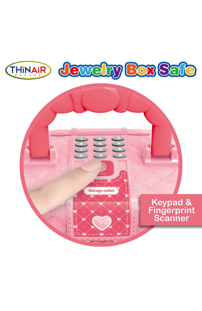 Playful Minds Jewelry Box Safe Light & Sound, Pin & Fingerprint Scanner, Alternate, color, Multicolored