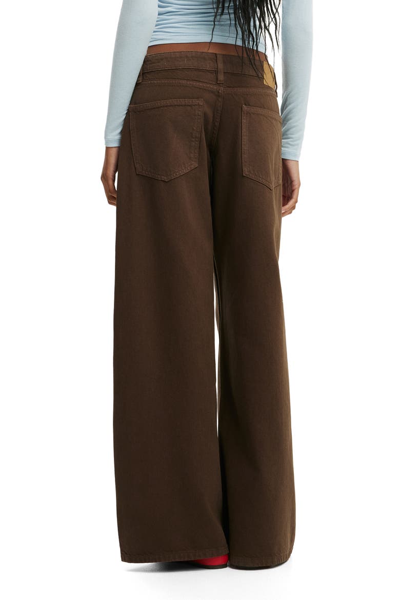 Low Rise Wide Leg Jeans, Alternate, color, WASHED CHOCOLATE