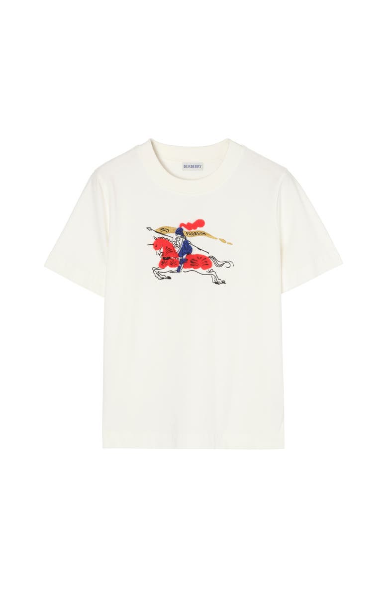 Burberry Knight Cotton T-shirt, Alternate, color, Chalk White