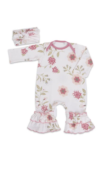 Ruffle Romper & Head Wrap Set