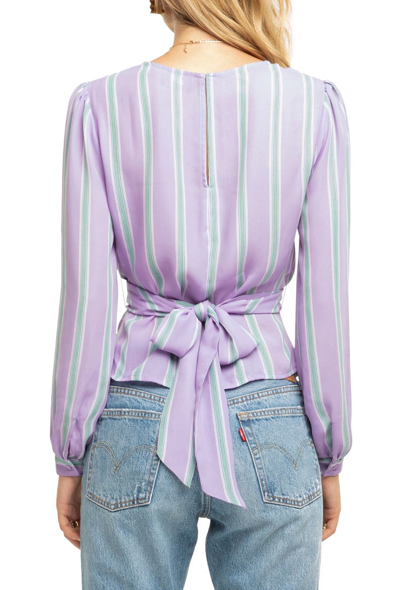 Stripe Wrap Top, Alternate, color, LILAC/ GREEN MULTI