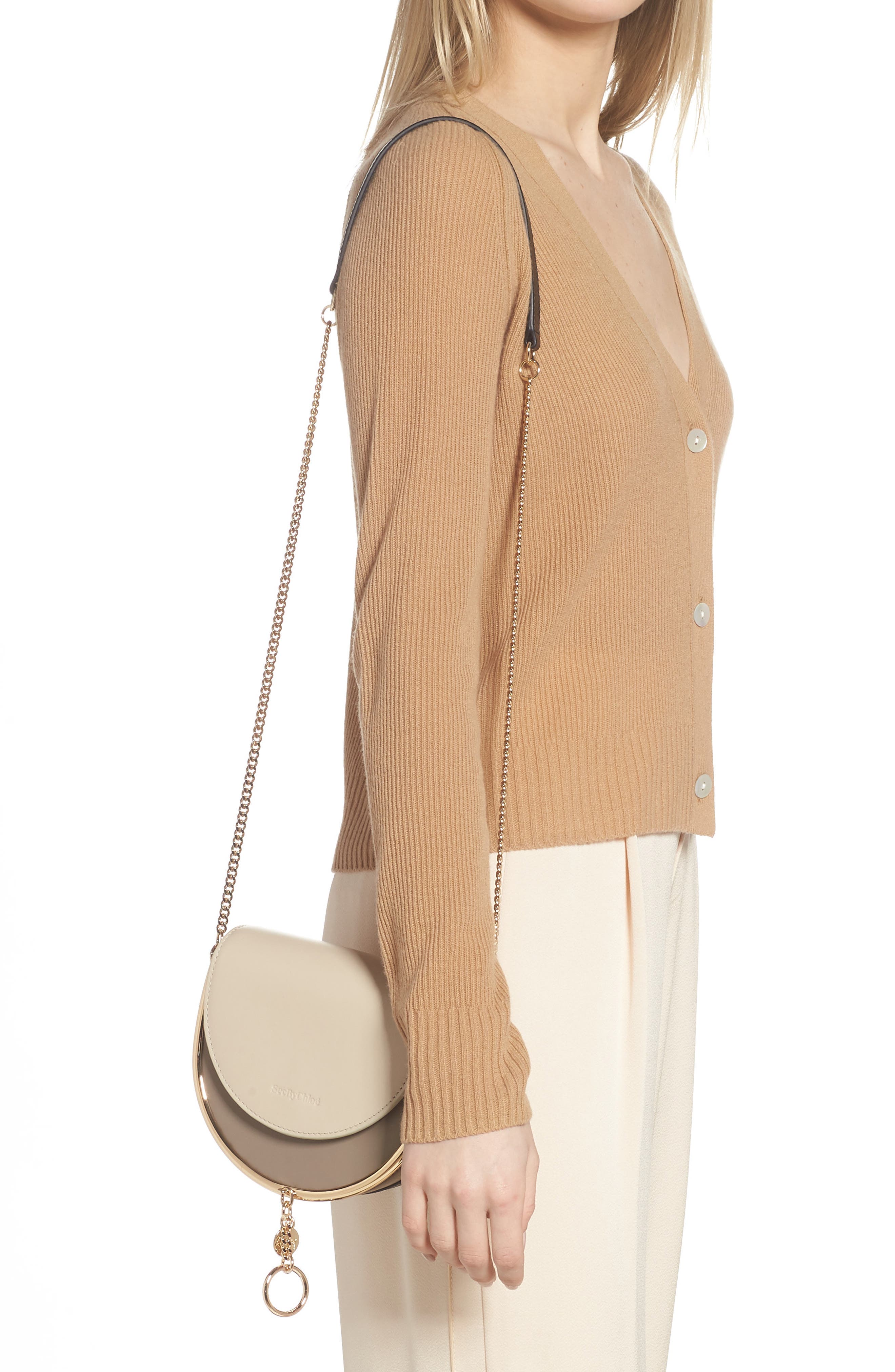 See by Chloé Mara Leather Saddle Bag, Alternate, color, 