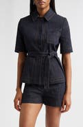 Eleventy Belted Denim Jacket