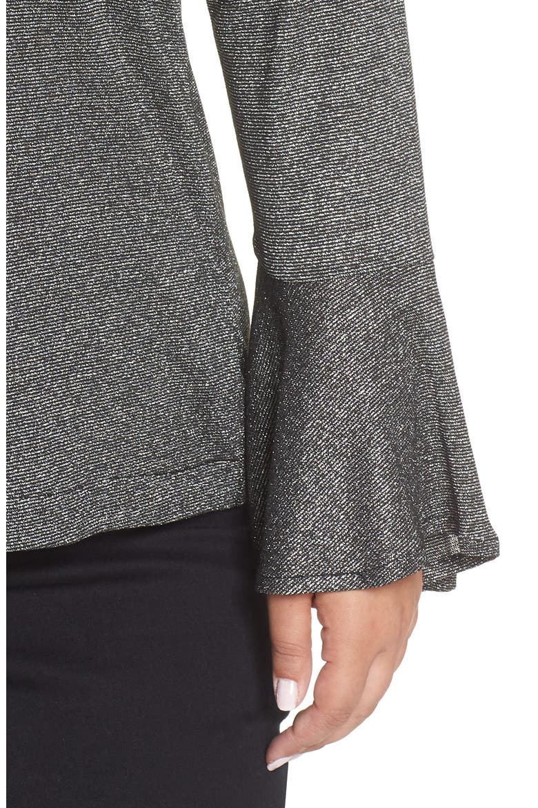 Bell Sleeve Top, Alternate, color, BLACK/ SILVER