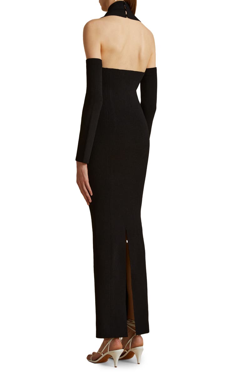 Khaite Sutton Cold Shoulder Long Sleeve Sweater Dress, Alternate, color,