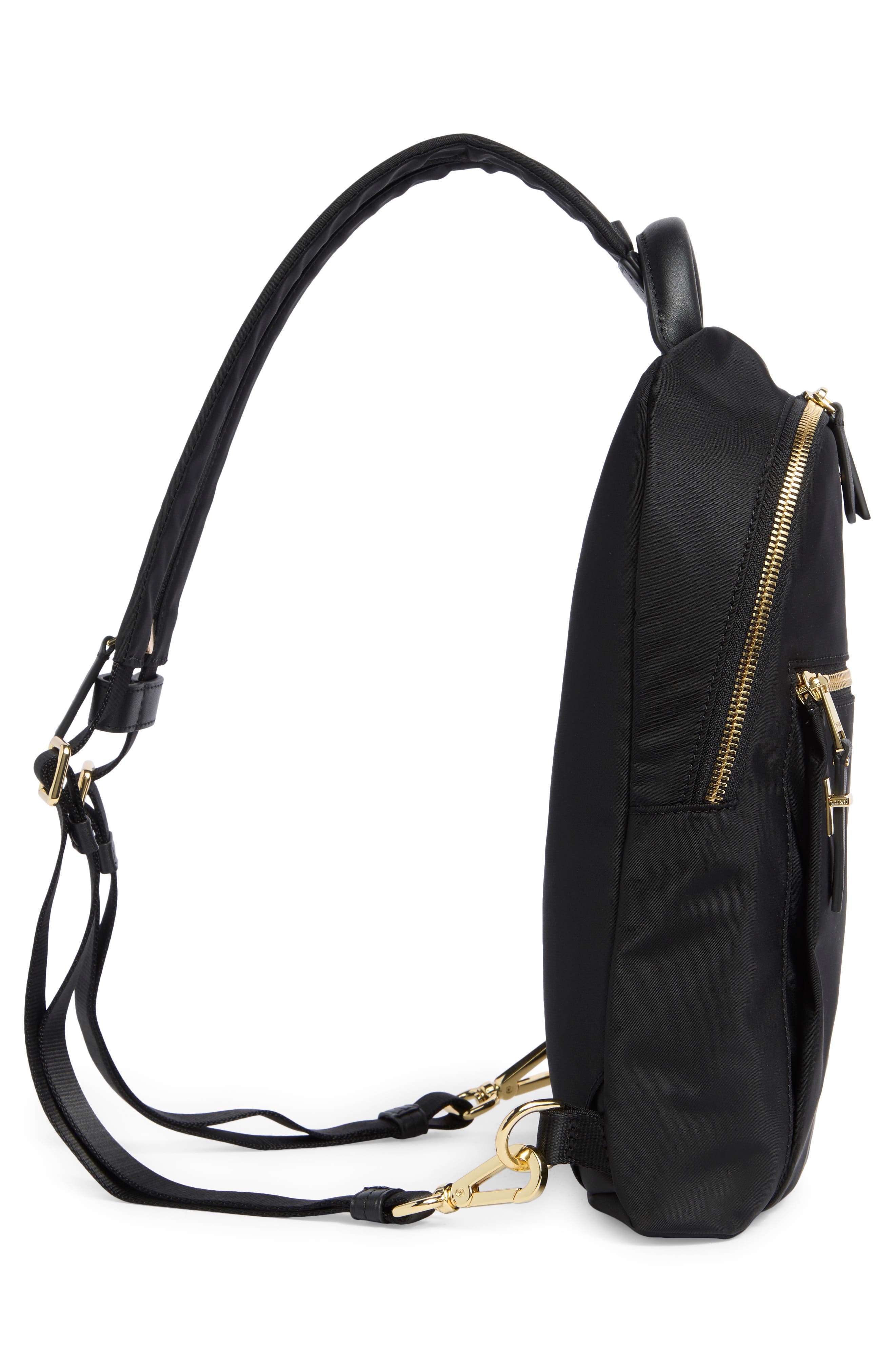 TUMI DFO Vista Nancy Convertible Sling Bag, Alternate, color, Black/ Gold