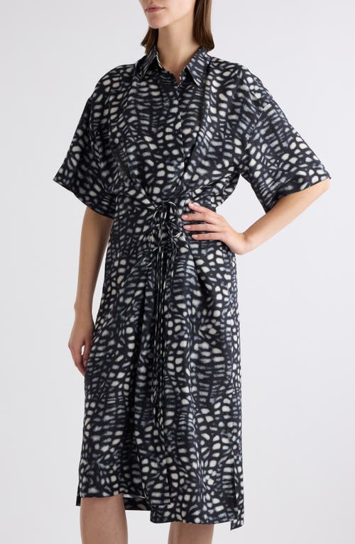 Dries Van Noten Delicky Print Silk Shirtdress In Black