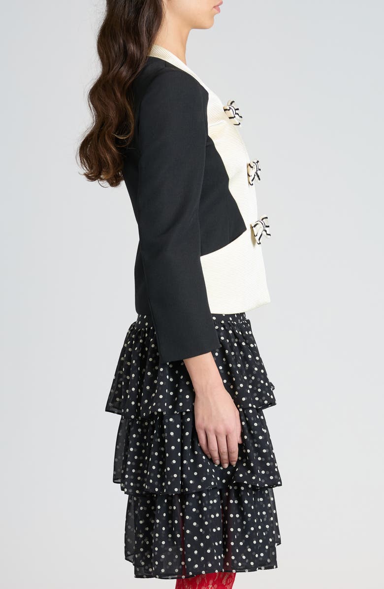 Valentino Garavani Bow Front Virgin Wool Jacket, Alternate, color, 