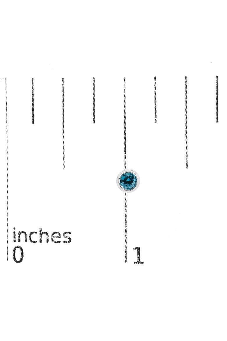 14K White Gold 1/2 Cttw Bezel Set Lab Grown Blue Diamond Solitaire Stud Earrings, Alternate, color, White Gold