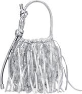 behno Ina Mini Fringe Potli Leather Handbag