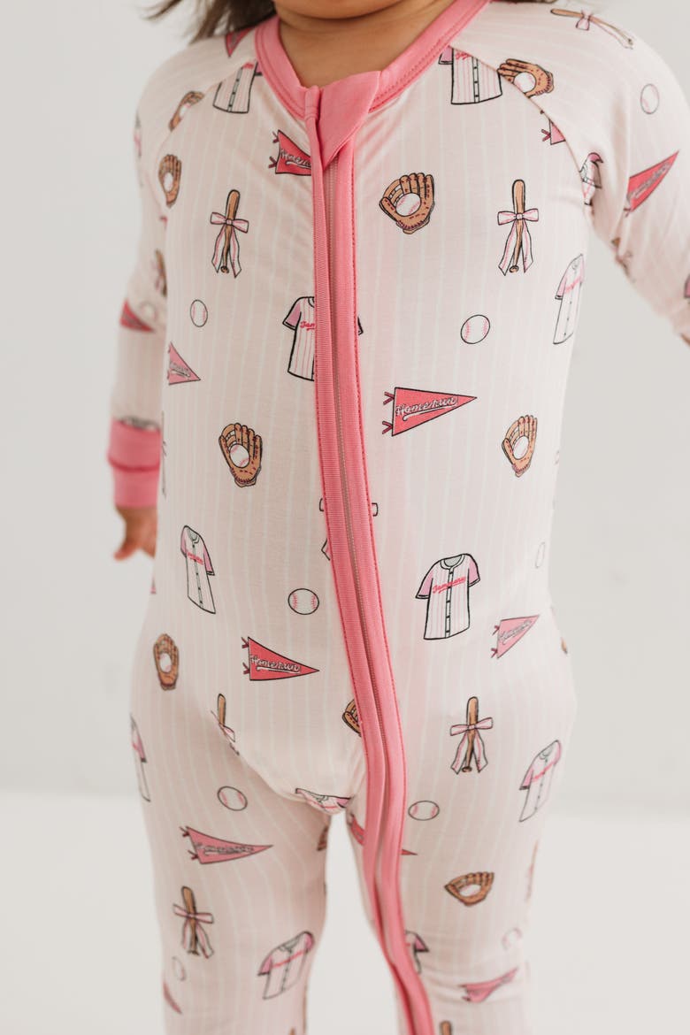 Baseball Zipper Romper, Alternate, color, Pink