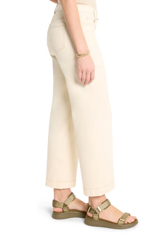 Nic + Zoe Horn Button Wide Leg Jeans In Cream In Brown