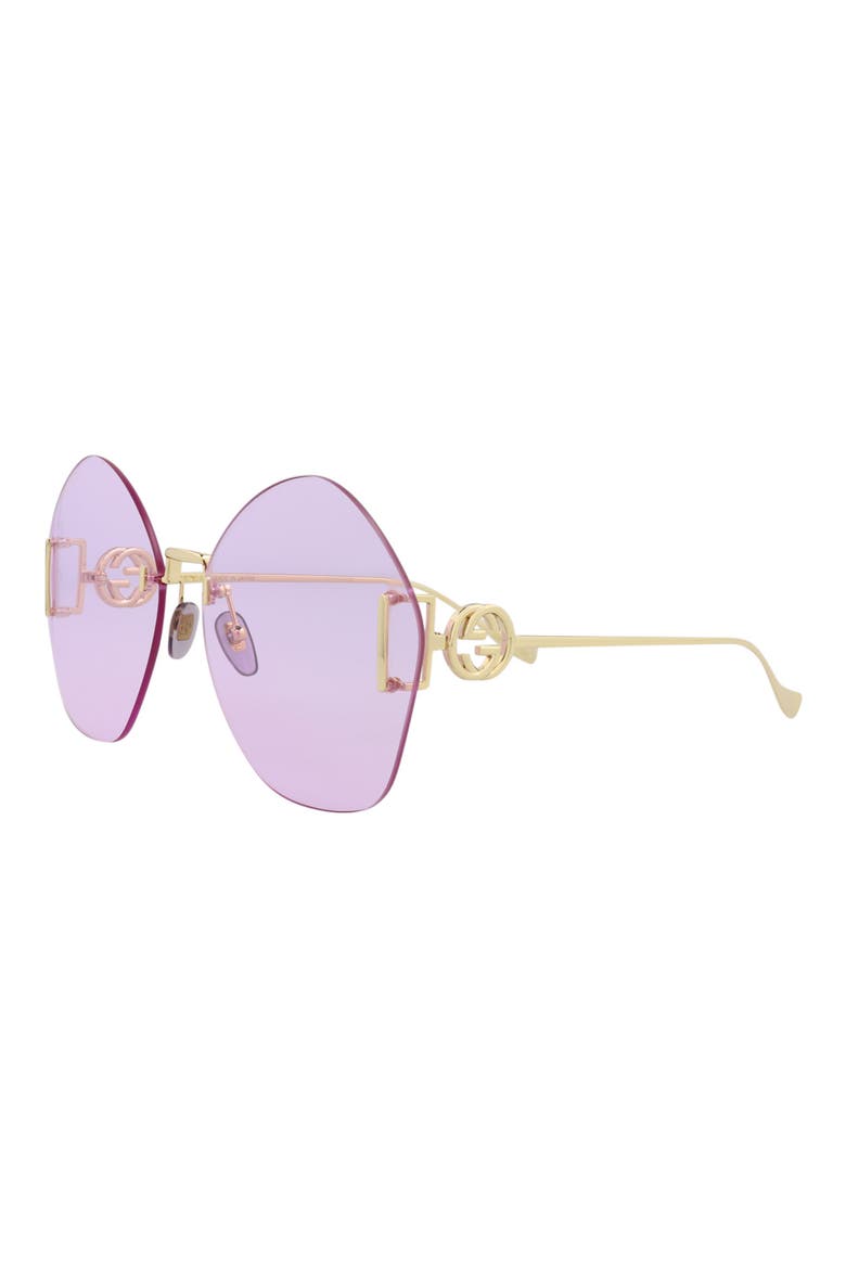 Novelty 65mm Oversize Round Sunglasses, Alternate, color, GOLD GOLD VIOLET