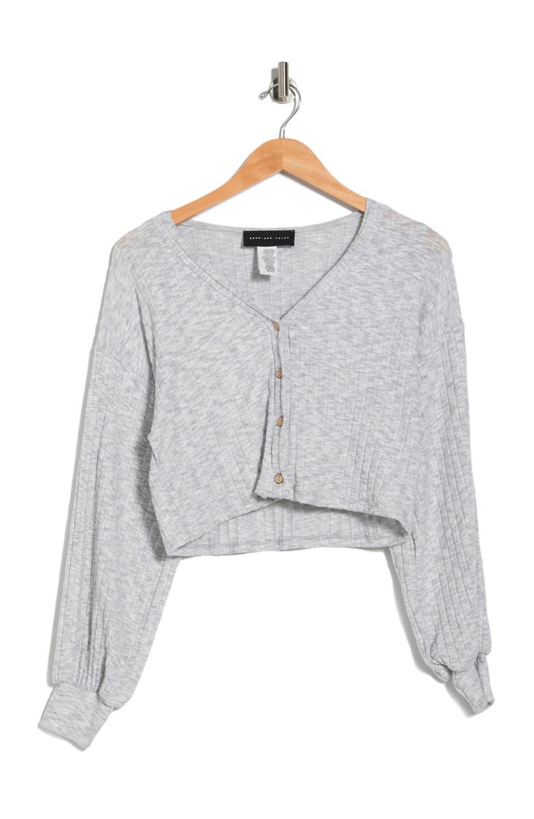 Know One Cares Cropped Ribbed Knit Cardigan, Alternate, color, 