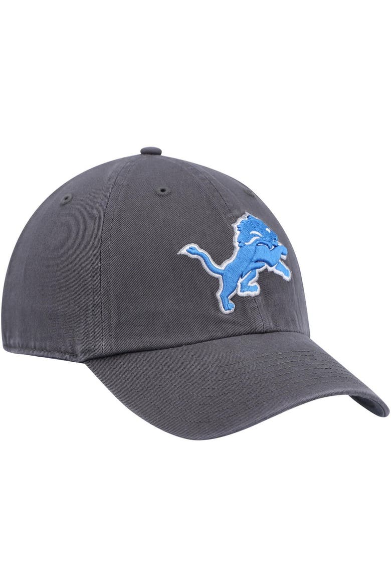 Men's '47 Charcoal Detroit Lions Secondary Clean Up Adjustable Hat, Alternate, color, Charcoal