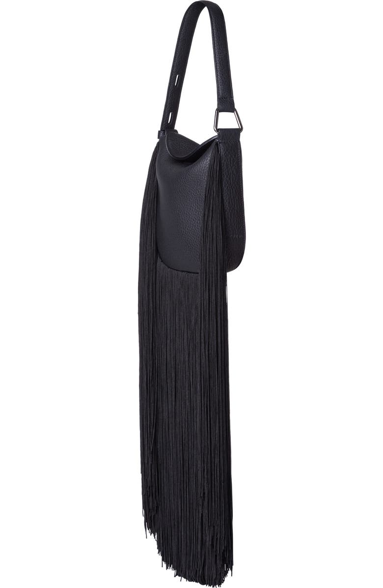 Akris Mini Anna Fringe Leather Hobo Bag, Alternate, color,