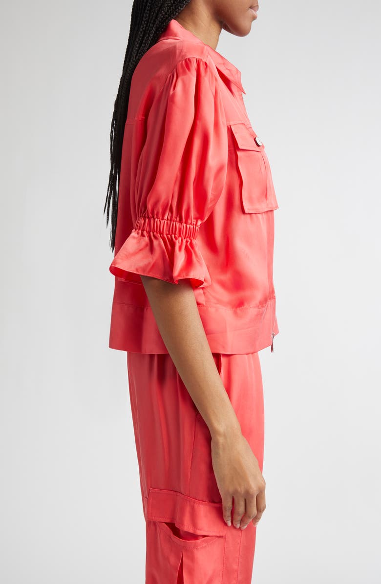 Cinq à Sept Holly Ruffle Sleeve Jacket, Alternate, color, Cherry Lemon