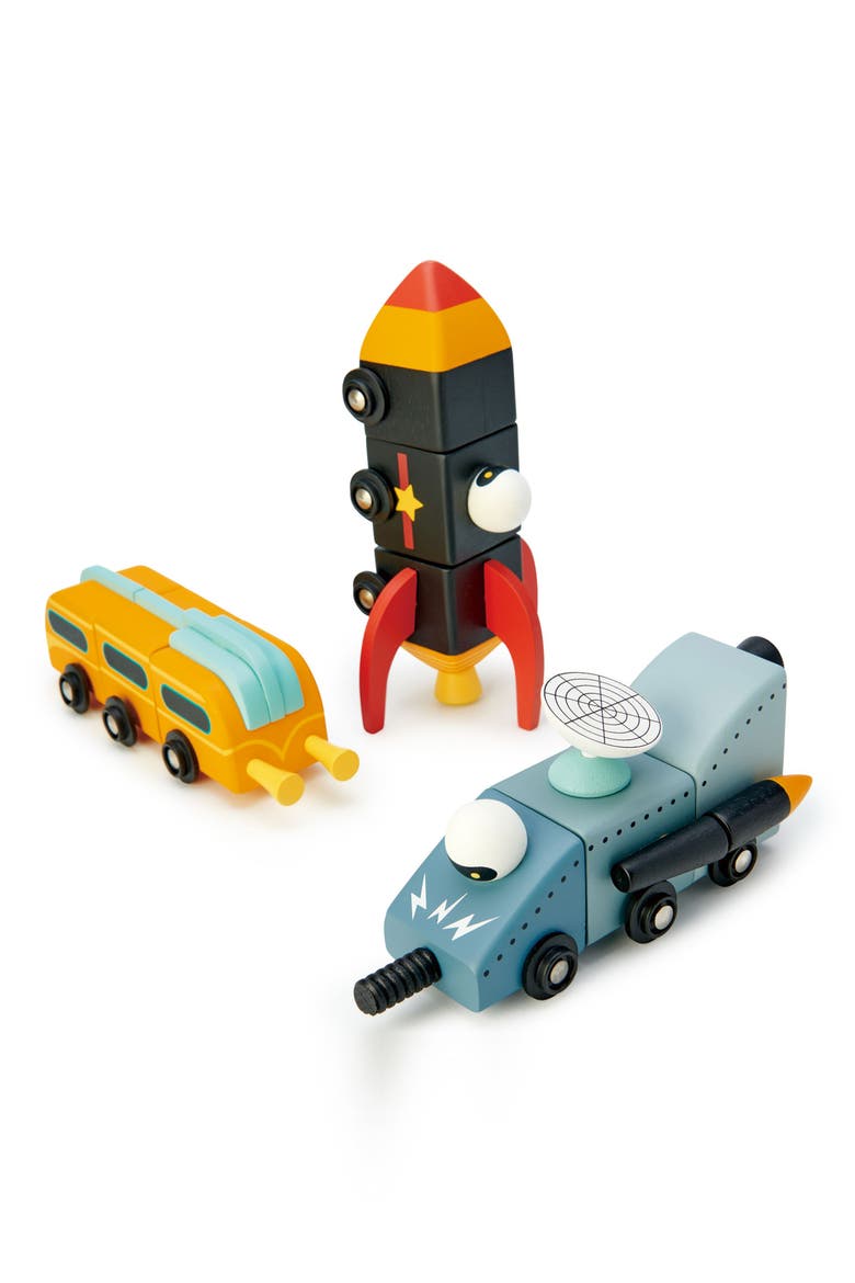 Space Race Wooden Toy Playset, Alternate, color, MULTI