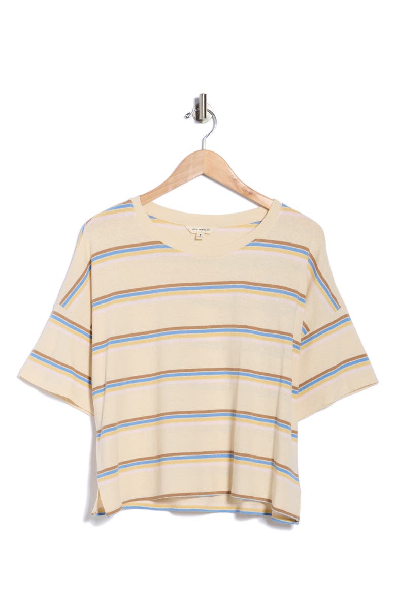Lucky Brand Stripe Crewneck Oversize T-Shirt, Alternate, color, 
