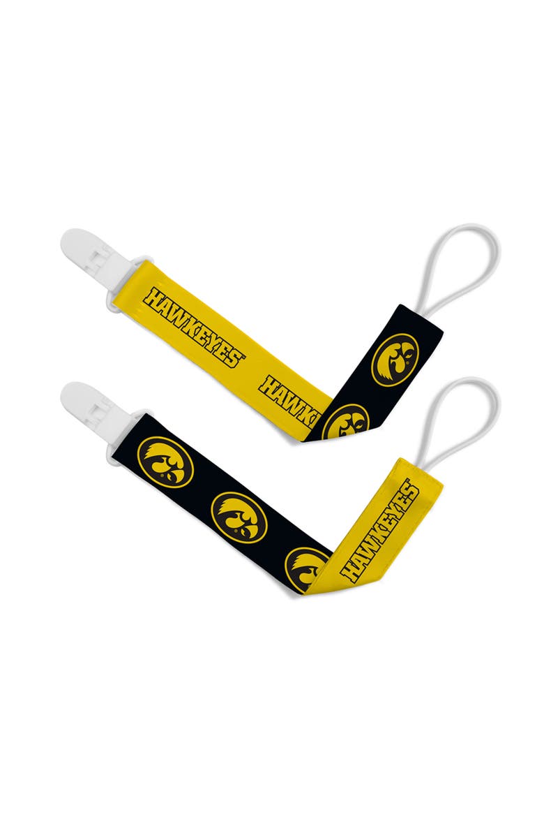 Iowa Hawkeyes Pacifier Clip 2-Pack, Main, color, Multicolor