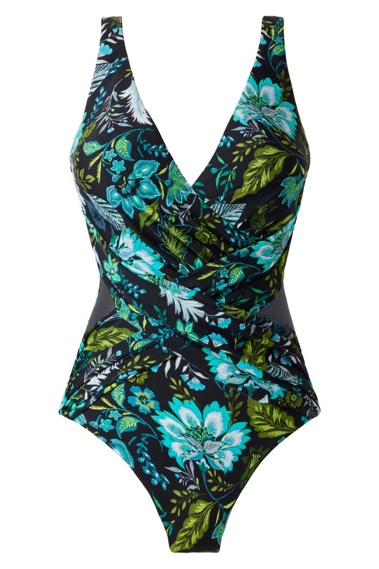 Florica One-Piece Swimsuit, Alternate, color, BLACK MULTI
