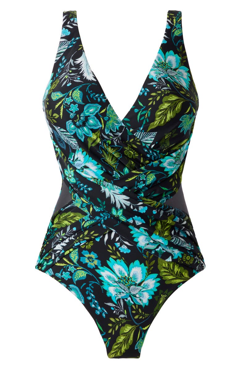 Miraclesuit<sup>®</sup> Florica One-Piece Swimsuit, Alternate, color, Black Multi