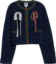 YanYan Multibows Lambswool & Cotton Cardigan