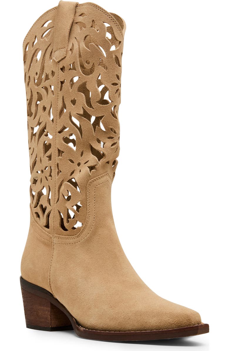 Steve Madden Albany Cutout Western Boot, Main, color, Taupe Suede