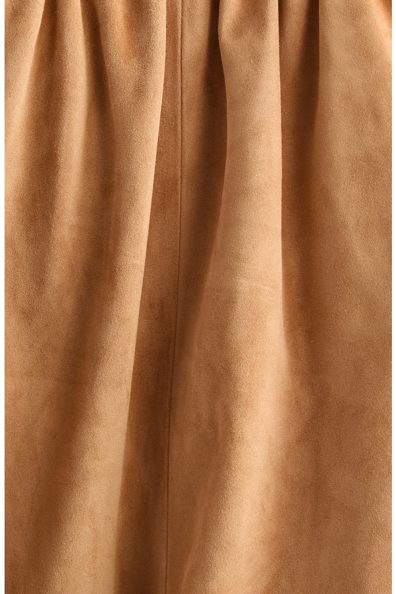 Puff Sleeve Suede Jacket, Alternate, color, CREAMY BROWN