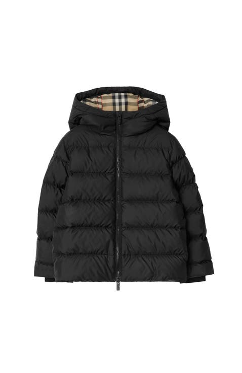 Nylon Hooded Puffer Coat