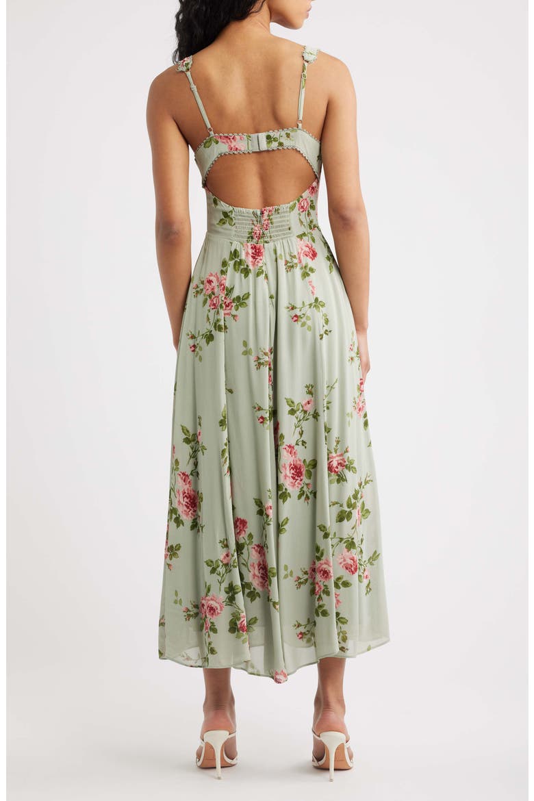 Lela Floral Print Midi Dress, Alternate, color, CHORUS