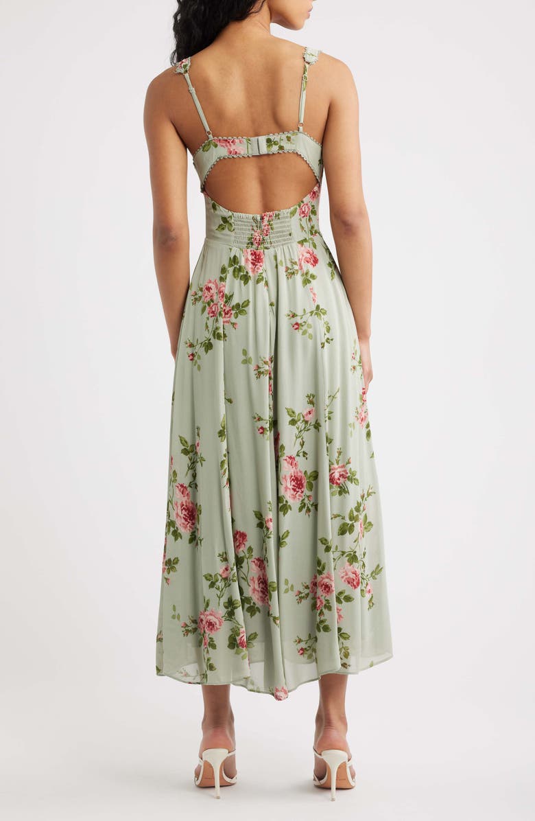 Reformation Lela Floral Print Midi Dress, Alternate, color, Chorus