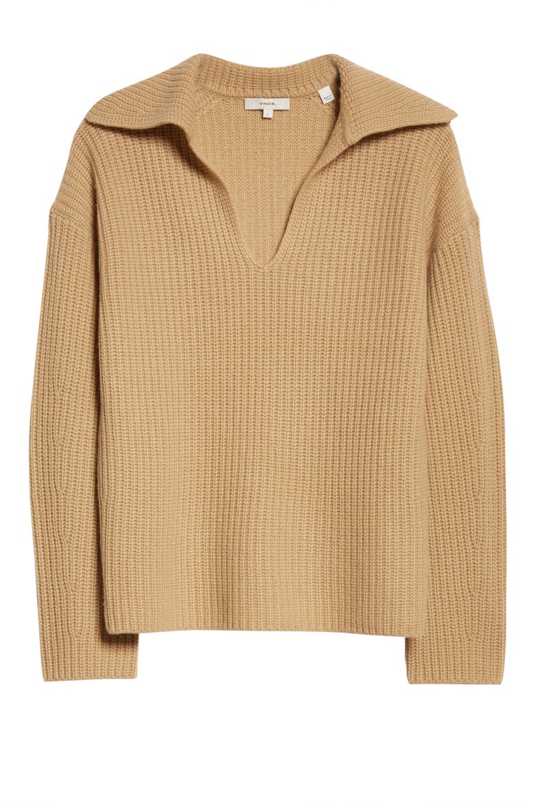 Collared Wool & Cashmere Sweater, Alternate, color, FAUNA