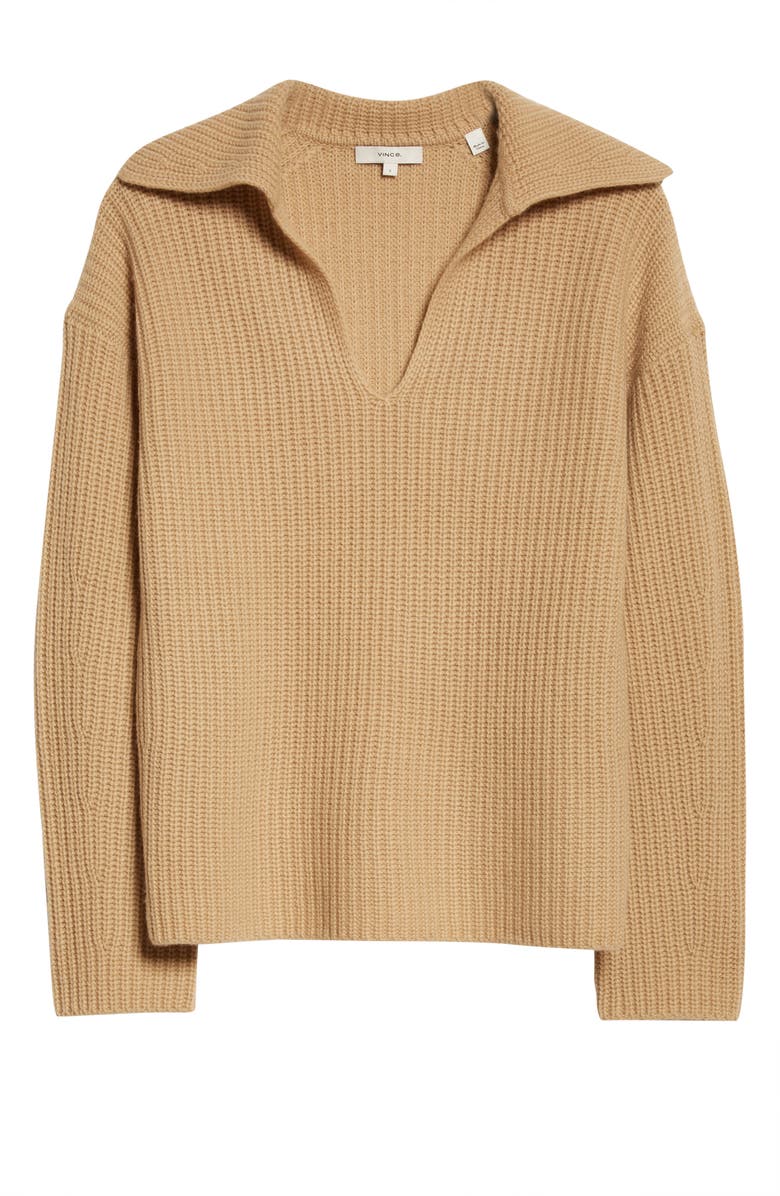 Vince Collared Wool & Cashmere Sweater, Alternate, color, Fauna