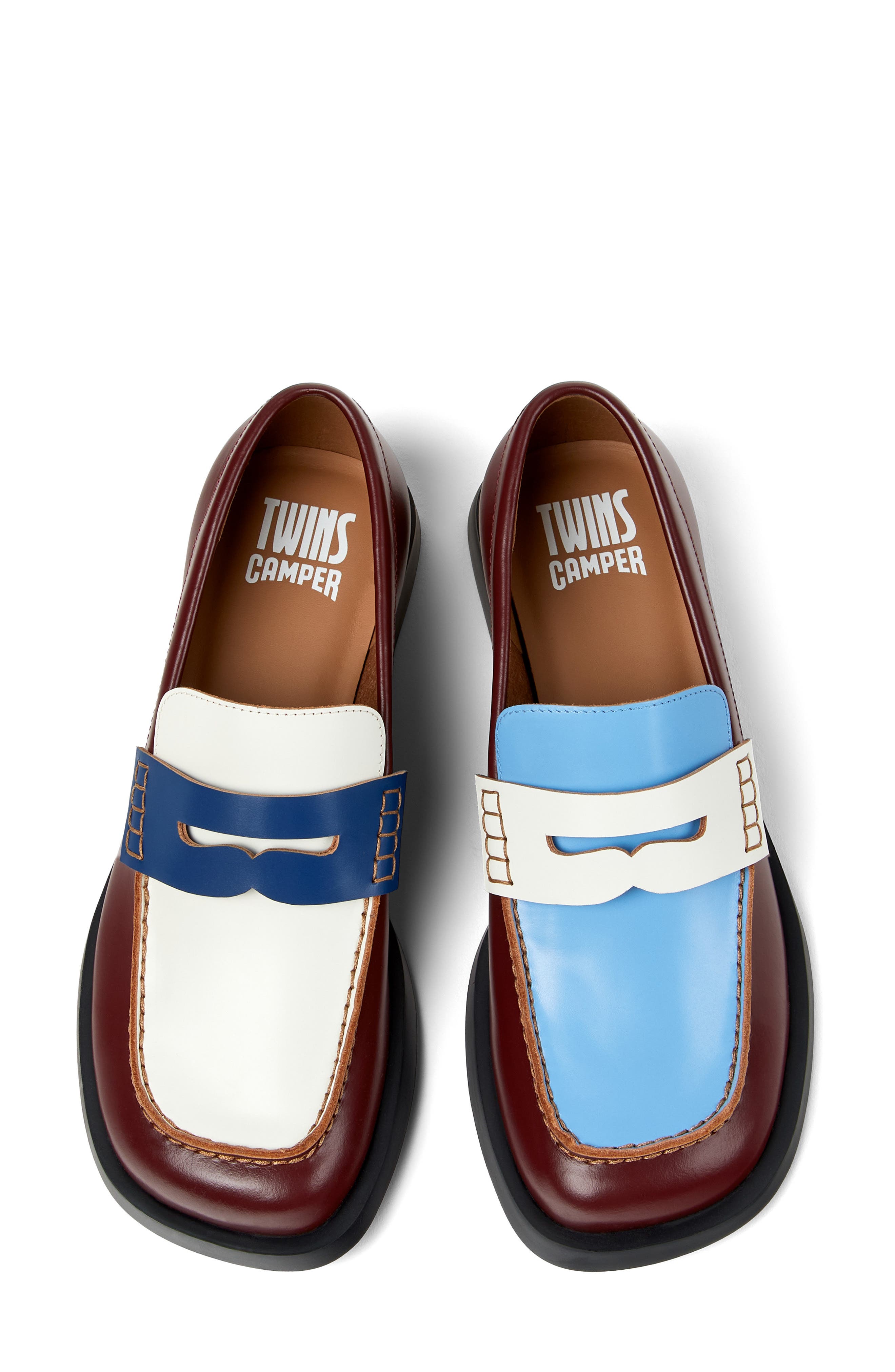 Camper Donna Twins Mismatch Penny Loafer, Alternate, color, Red - Assorted