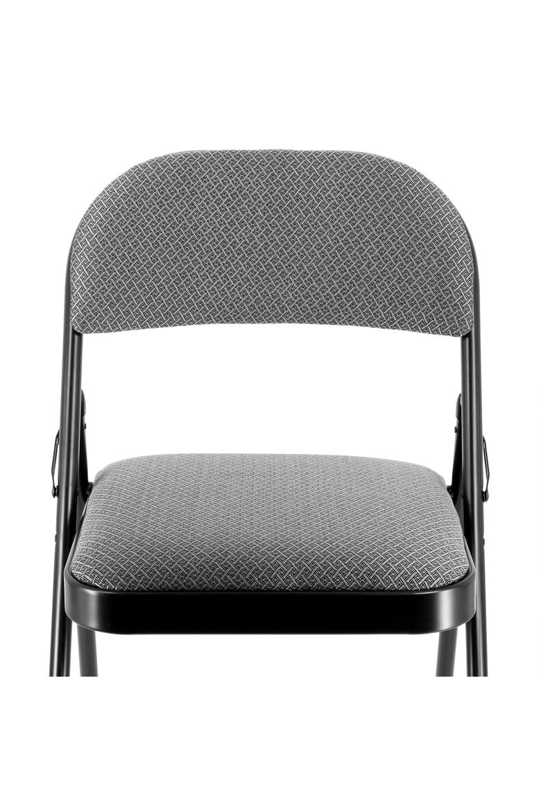 4 Piece Metal Folding Chair with Padded Seats, Alternate, color, Grey