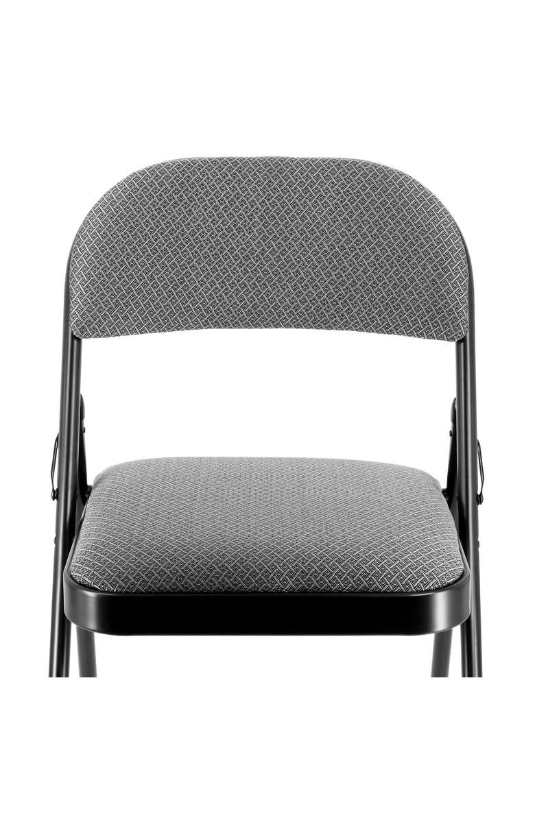 Elama 4 Piece Metal Folding Chair with Padded Seats, Alternate, color, Grey