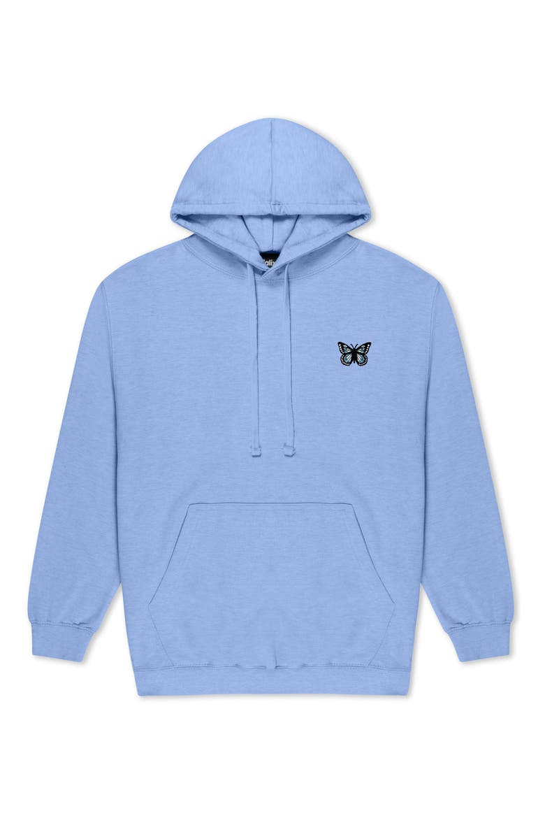 Womens Butterfly Midweight Hooded Sweatshirt, Main, color, Blue