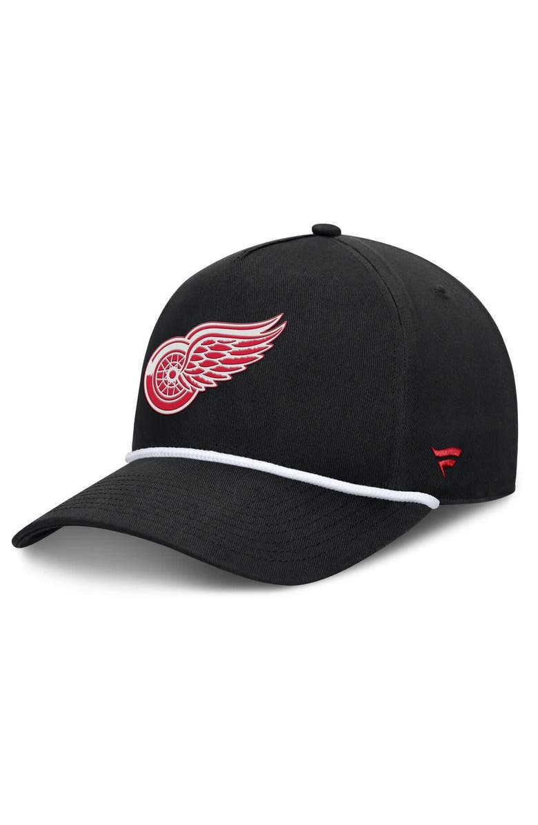 FANATICS Men
s Fanatics Black Detroit Red Wings Authentic Pro Rink Roper A-Frame Adjustable Hat, Main, color, Black