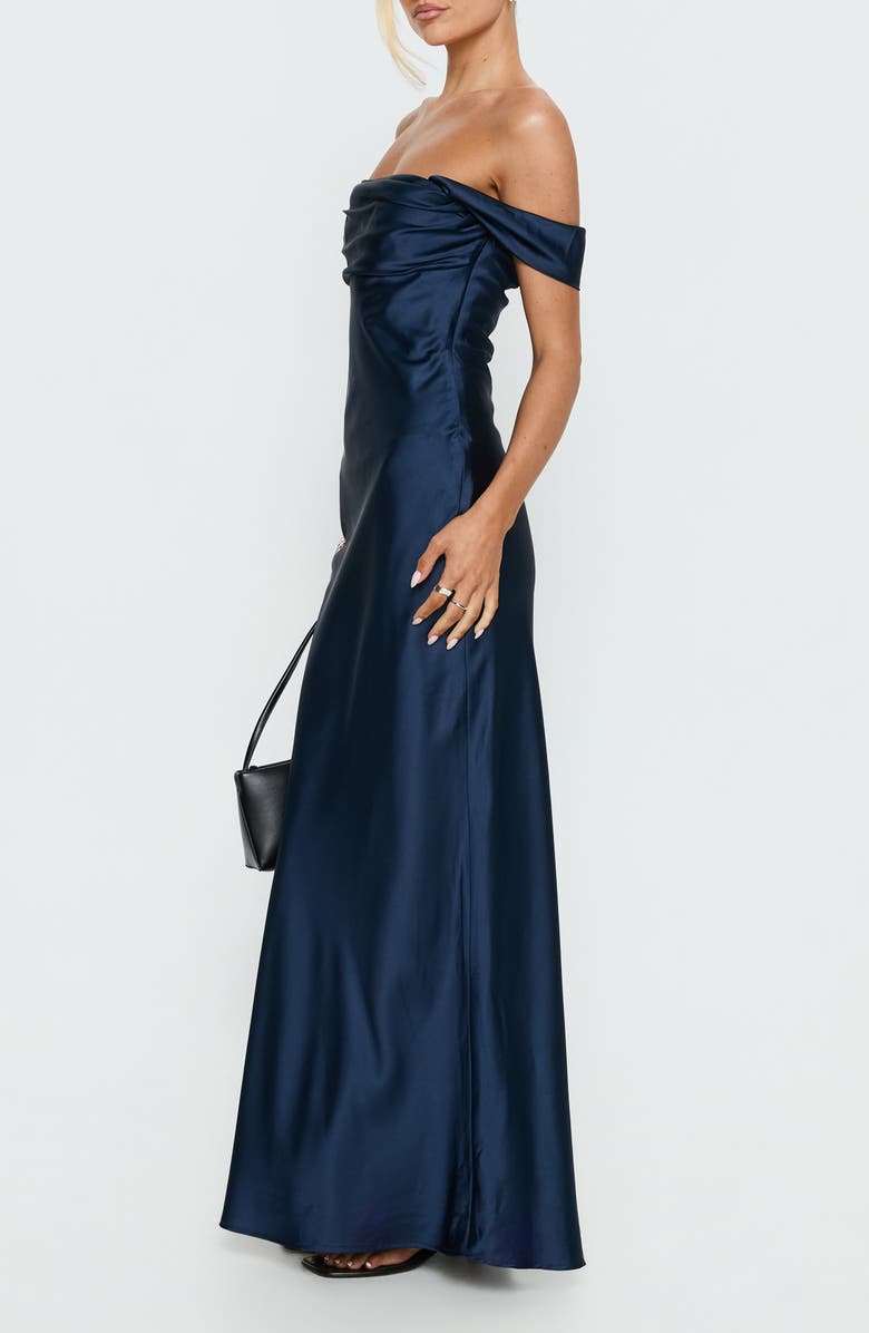 Princess Polly Azura Off the Shoulder Satin Gown, Alternate, color,