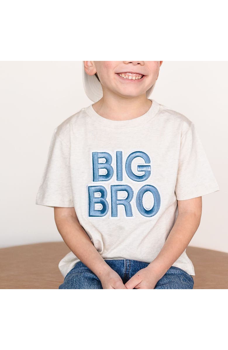 Sweet Wink Big Bro Embroidered Patch Short Sleeve T-Shirt, Alternate, color, Natural Heather