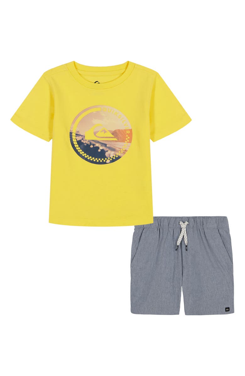 Quiksilver Kids' T-Shirt Shorts Set, Main, color, Yellow