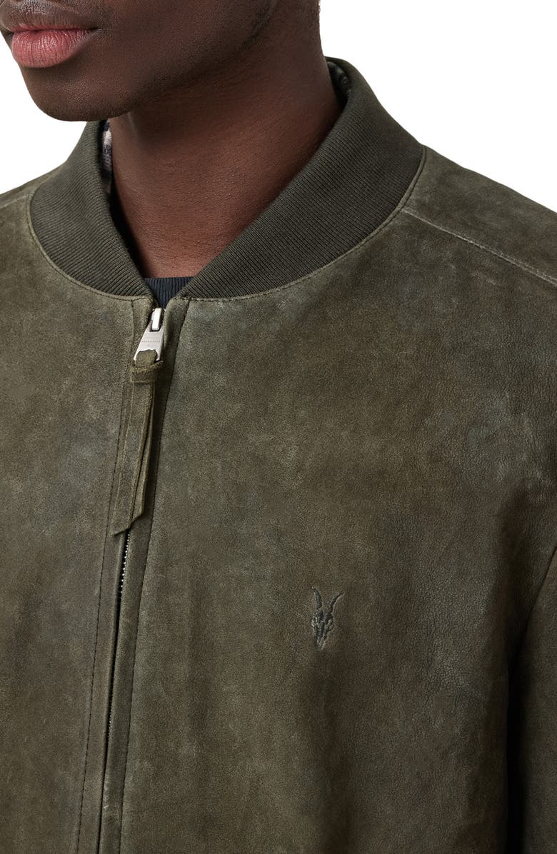 AllSaints Buckley Leather Bomber Jacket, Alternate, color, 
