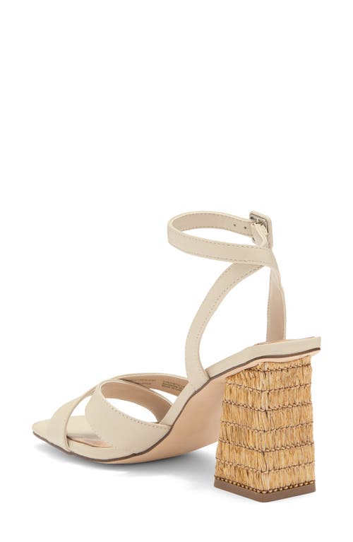 Steve Madden Renley Block Heel Ankle Strap Sandal In Bone Leather