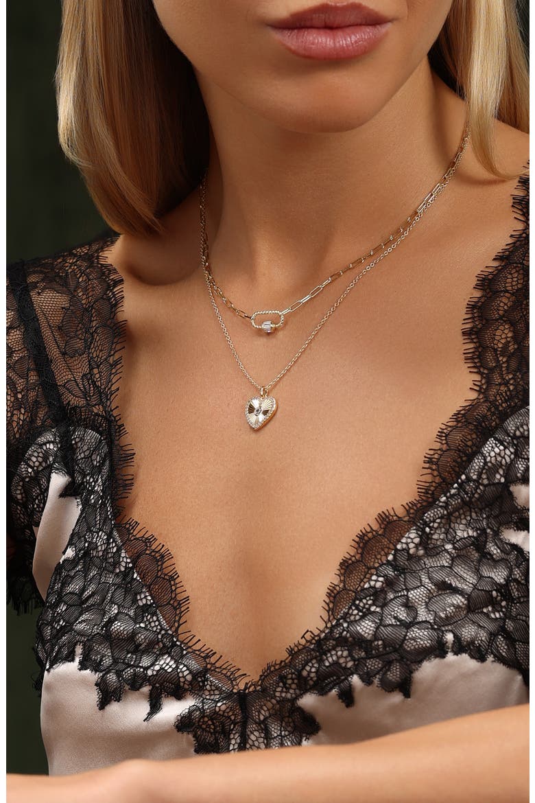 Baguette Rope Link Pendant Necklace, Alternate, color, GOLD