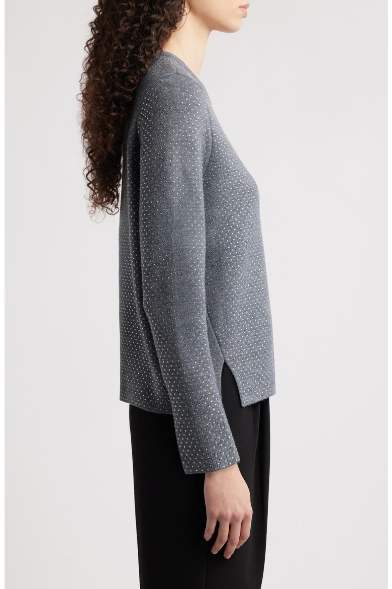 Holli Rhinestone Sweater, Alternate, color, GREY MELANGE