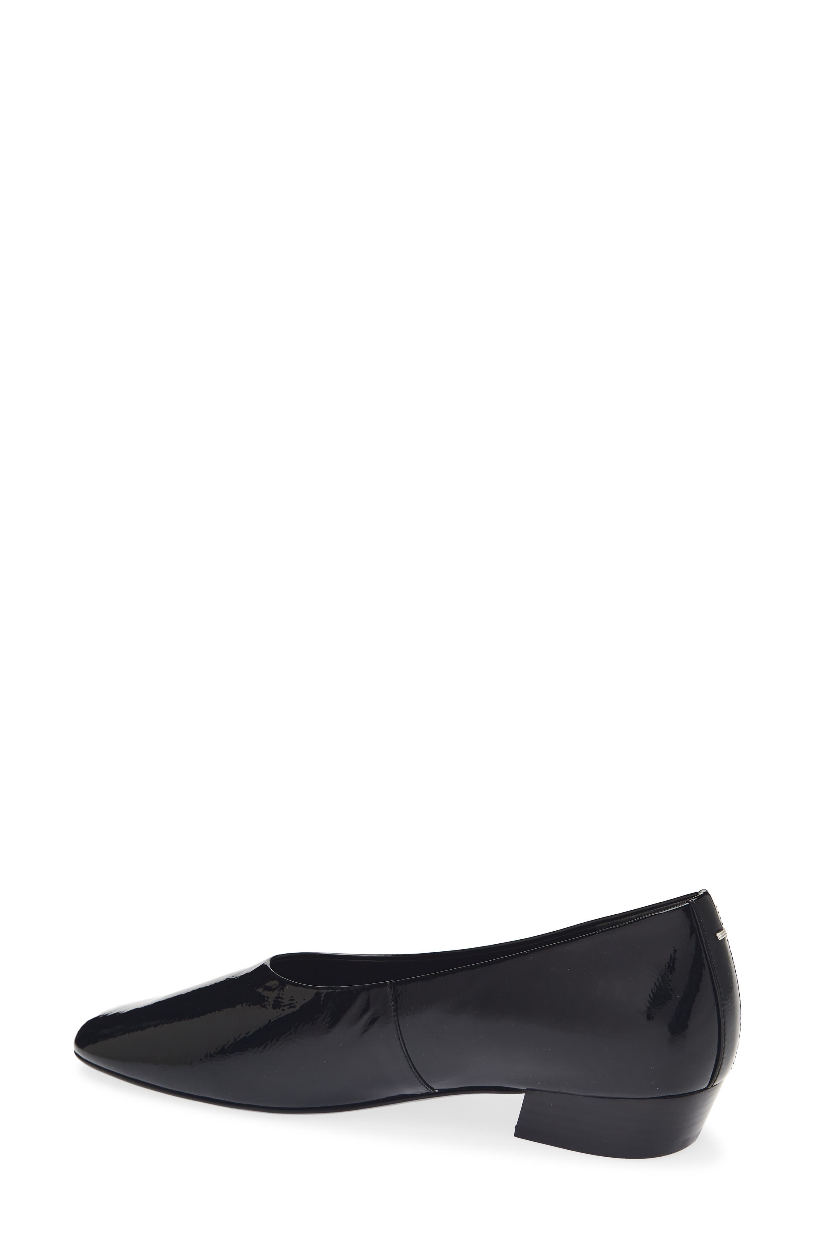Poppi Heeled Ballet Leather Pump, Alternate, color, BLACK PT